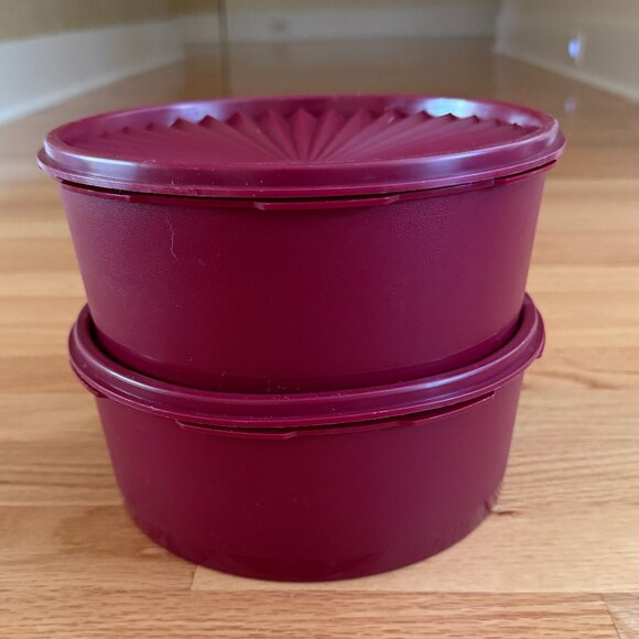 Tupperware Servaleir Mulberry Stacking Canister Set - 2 Canisters - Picture 1 of 8
